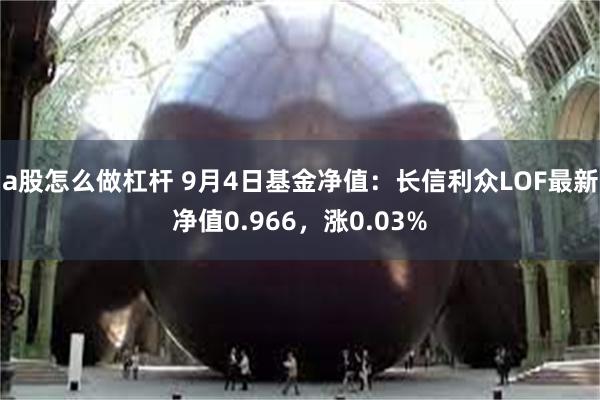 a股怎么做杠杆 9月4日基金净值：长信利众LOF最新净值0.966，涨0.03%