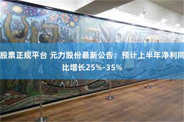 股票正规平台 元力股份最新公告：预计上半年净利同比增长25%-35%